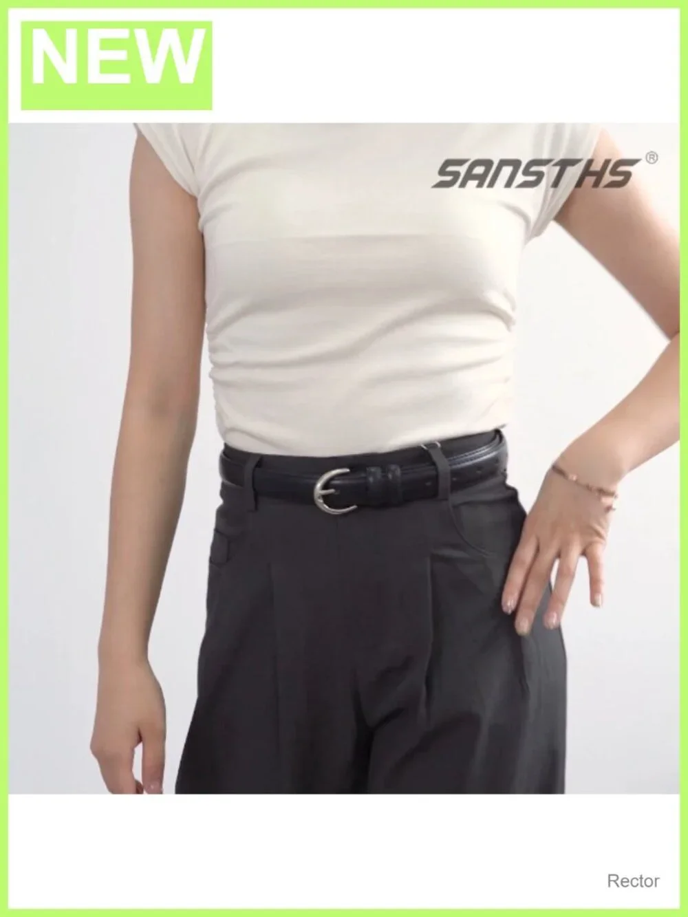 Women's Faux Leather Skinny Belt with Single Prong Buckle for Jeans, Pants,